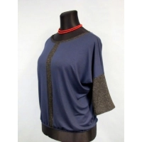 Bluzka Blanka - granatowa ze wstawkami z brokatem